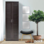 Παπουτσοθήκη-ντουλάπα SANTE pakoworld 21 ζεύγων χρώμα wenge 60x37x183εκ - Image 2