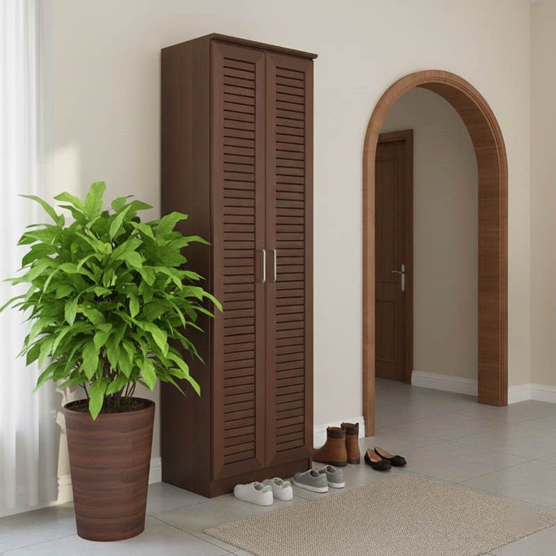 123-000202 Παπουτσοθήκη-ντουλάπα SANTE pakoworld 21 ζευγών σε καρυδί 60x37x183εκ