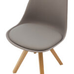 Καρέκλα Caron pakoworld PP γκρι-φυσικό πόδι - Image 6