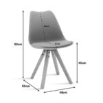 Καρέκλα Caron pakoworld PP γκρι-φυσικό πόδι - Image 9