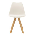 Καρέκλα Caron pakoworld PP λευκό-φυσικό πόδι - Image 4