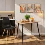 Τραπέζι Cuba pakoworld MDF sonoma-μαύρο 70x70x75εκ - Image 2