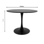 Τραπεζαρία Balou-Caron σετ 5τεμ pakoworld MDF και pp σε μαύρη-φυσική απόχρωση Φ100x73εκ - Image 7