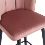 Σκαμπό μπαρ Velvi pakoworld βελούδο σε σάπιο μήλο απόχρωση 46x45x105.5εκ - Image 5