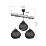 Φωτιστικό οροφής τρίφωτο Fiona pakoworld Ε27 καρυδί-μπεζ 50x20x63εκ - Image 4