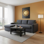 Γωνιακός καναπές-κρεβάτι δεξιά γωνία Belle pakoworld ανθρακί 236x164x88εκ - Image 2