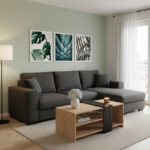 Γωνιακός καναπές-κρεβάτι αριστερή γωνία Belle pakoworld ανθρακί 236x164x88εκ - Image 2