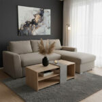 Γωνιακός καναπές-κρεβάτι αριστερή γωνία Belle pakoworld μπεζ 236x164x88εκ - Image 2