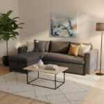 Γωνιακός καναπές-κρεβάτι αναστρέψιμος Lilian pakoworld ανθρακί 225x148x81εκ - Image 2