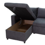 Γωνιακός καναπές-κρεβάτι αναστρέψιμος Lilian pakoworld ανθρακί 225x148x81εκ - Image 7