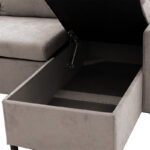 Γωνιακός καναπές-κρεβάτι αναστρέψιμος Lilian pakoworld ύφασμα μπεζ 225x148x81εκ - Image 9