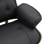 Πολυθρόνα relax Mirto pakoworld μασίφ ξύλο καρυδί -PU μαύρο 80x80x96.5εκ - Image 8