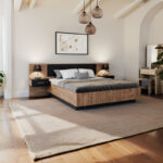 Κρεβάτι Romilly pakoworld μαύρο gloss-καρυδί 160x200εκ - Image 2