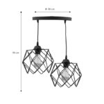 Φωτιστικό οροφής δίφωτο Zocie pakoworld Ε27 μαύρο Φ30x70εκ - Image 3