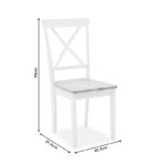 Tραπεζαρία Lars-York pakoworld σετ 5τμχ επεκτεινόμενη ξύλο λευκό-φυσικό Φ100(+38)x100x75εκ - Image 9