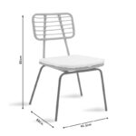 Τραπεζαρία Gaus-Naoki σετ 3τεμ pakoworld μέταλλο μαύρο pe γκρι. - Image 6