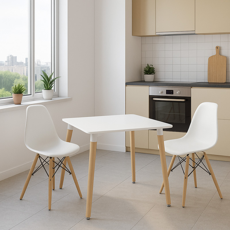 200-000506 Φοιτητικό πακέτο επίπλων τραπεζαρίας Julita-Natali pakoworld σετ 3 τμχ