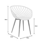 Τραπεζαρία Ezra-Balou pakoworld σετ 5τεμ pp-mdf λευκό Φ100x73εκ - Image 6