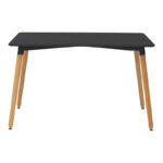 Τραπεζαρία Natali-Caron pakoworld σετ 5τεμ mdf σε μαύρη-φυσική απόχρωση 120x80x76εκ - Image 6