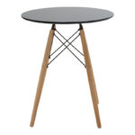 Τραπεζαρία Julita pakoworld σετ 3τεμ MDF μαύρο-ξύλο οξιάς σε φυσική απόχρωση Φ60x73εκ - Image 6