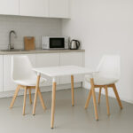 Τραπεζαρία Natali-Gaston pakoworld σετ 3τεμ σε λευκή απόχρωση 80x80x76εκ