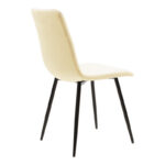 Τραπεζαρία Natali-Noor pakoworld σετ 5τεμ MDF μαύρο-μπεζ ύφασμα 120x80x76εκ - Image 3