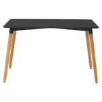 Τραπεζαρία Natali-Noor pakoworld σετ 5τεμ MDF μαύρο-μπεζ ύφασμα 120x80x76εκ - Image 6