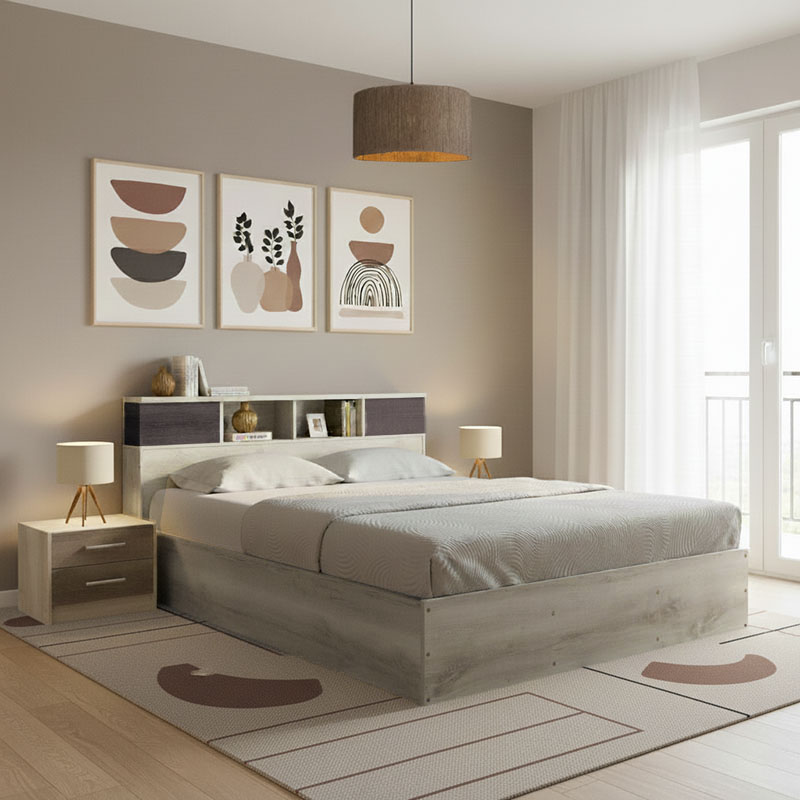 200-001441 Σετ Κρεβατοκάμαρας Olympus Castillo Toro με Κρεβάτι 160x200εκ Σετ 3τεμ