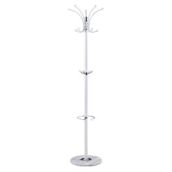 Καλόγερος ρούχων Nicolo pakoworld μέταλλο λευκό Φ37x175εκ