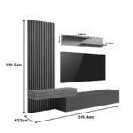 Σύνθετο σαλονιού Litende pakoworld σε λευκή-sonoma απόχρωση 249.4x42.2x199.5εκ - Image 8