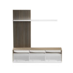 Σύνθετο σαλονιού Delfina pakoworld σε sonoma με λευκή απόχρωση 190x40x199.5εκ - Image 2