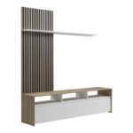 Σύνθετο σαλονιού Delfina pakoworld σε sonoma με λευκή απόχρωση 190x40x199.5εκ - Image 3