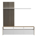 Σύνθετο σαλονιού Delfina pakoworld σε sonoma με λευκή απόχρωση 190x40x199.5εκ - Image 4