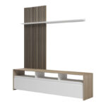 Σύνθετο σαλονιού Delfina pakoworld σε sonoma με λευκή απόχρωση 190x40x199.5εκ - Image 5