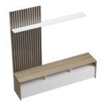 Σύνθετο σαλονιού Delfina pakoworld σε sonoma με λευκή απόχρωση 190x40x199.5εκ - Image 6