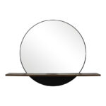 Καθρέπτης με ράφι Salmin pakoworld μέταλλο σε μαύρη απόχρωση 80x10x60εκ