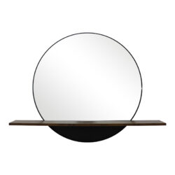 Καθρέπτης με ράφι Salmin pakoworld μέταλλο σε μαύρη απόχρωση 80x10x60εκ