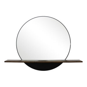 Καθρέπτης με ράφι Salmin pakoworld μέταλλο σε μαύρη απόχρωση 80x10x60εκ