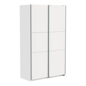 Ντουλάπα ρούχων Kawen pakoworld δίφυλλη με συρόμενες πόρτες λευκό 116.5x60x203εκ