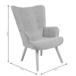 Πολυθρόνα Fluffy pakoworld ύφασμα ανθρακί-φυσικό 75x69x96εκ - Image 9