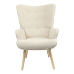 Πολυθρόνα Fluffy pakoworld ύφασμα μπεζ-φυσικό πόδι 75x69x96εκ - Image 4