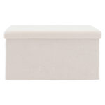 Σκαμπό-μπαούλο Forward pakoworld ύφασμα μπουκλέ ivory 76.5x38x37.5εκ - Image 2