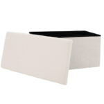 Σκαμπό-μπαούλο Forward pakoworld ύφασμα μπουκλέ ivory 76.5x38x37.5εκ - Image 3