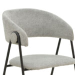 Καρέκλα Rachele pakoworld γκρι ύφασμα-πόδι μαύρο μέταλλο 52x53x83εκ - Image 8