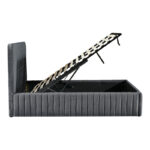 Κρεβάτι διπλό Zilin pakoworld ύφασμα ανθρακί με αποθηκευτικό χώρο 160x200εκ - Image 4