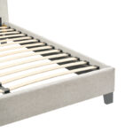 Κρεβάτι διπλό Majus pakoworld ύφασμα γκρι-μπεζ 160x200εκ - Image 5