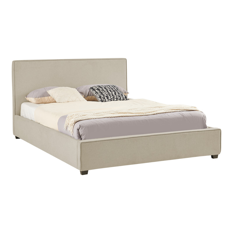 279-000012 Κρεβάτι διπλό Bedka pakoworld ύφασμα γκρι με αποθηκευτικο χώρο160x200εκ