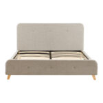 Κρεβάτι διπλό Restel pakoworld ύφασμα γκρι-μπεζ 160x200εκ - Image 4