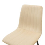 Καρέκλα Noor pakoworld μπεζ βελούδο με πόδι μετάλλου σε μαύρη απόχρωση 44x53x86εκ - Image 5