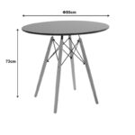 Τραπέζι Julita pakoworld MDF μαυρο-πόδια σε φυσική απόχρωση Φ80x73εκ - Image 5